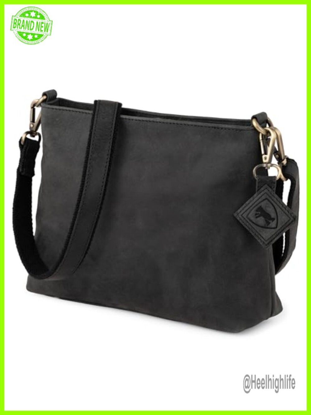 Full Grain Leather Crossbody Purse Adjustable Strap Everyday Bag